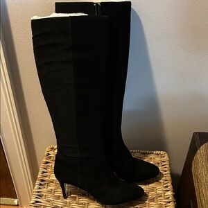 Lord & Taylor Black Suede Over the Knee Boots